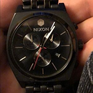 Nixon black steal watch